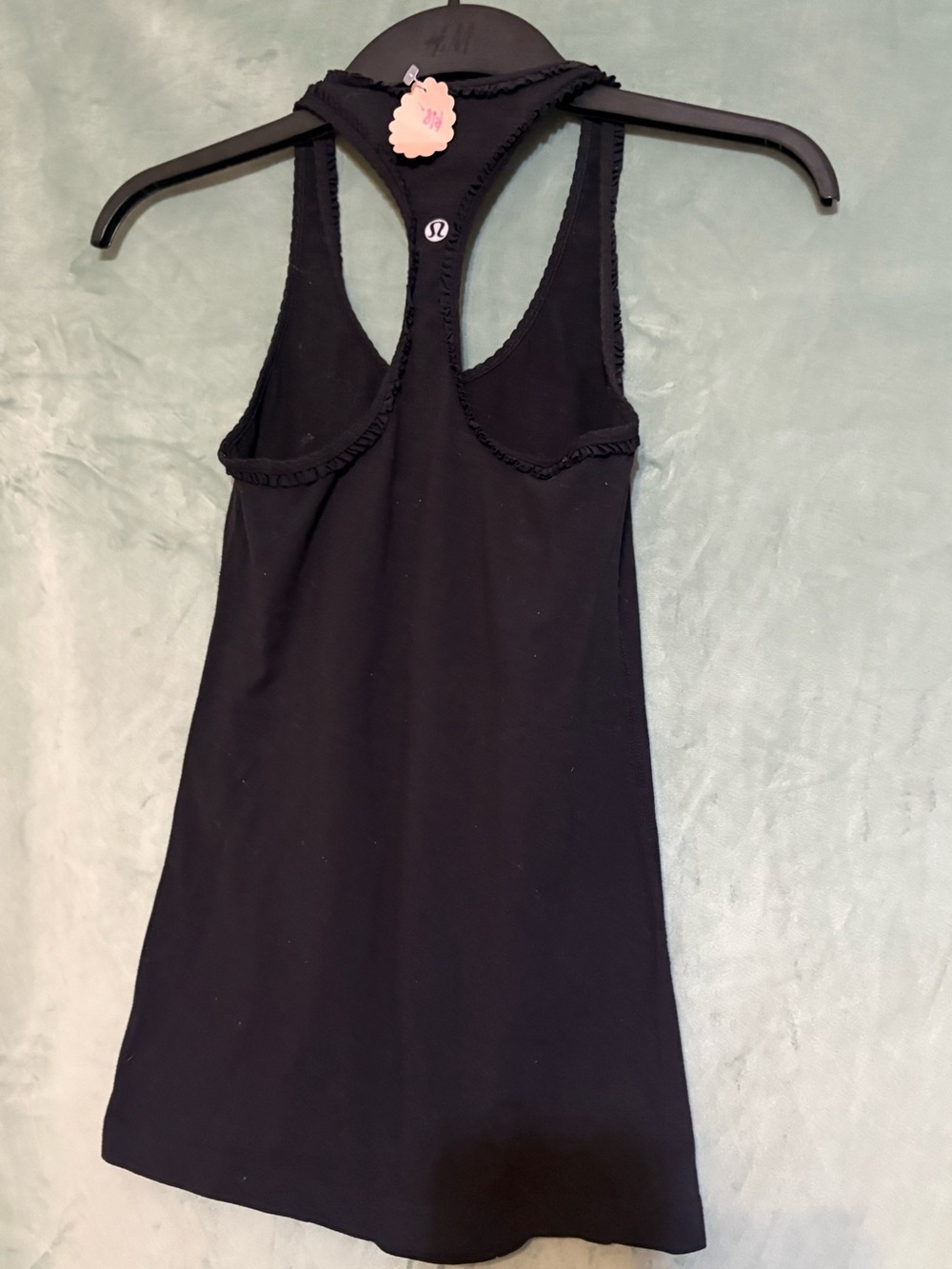 Lululemon Ruffle Trim Black Racerback Tank Top šµ - Picture 2 of 6